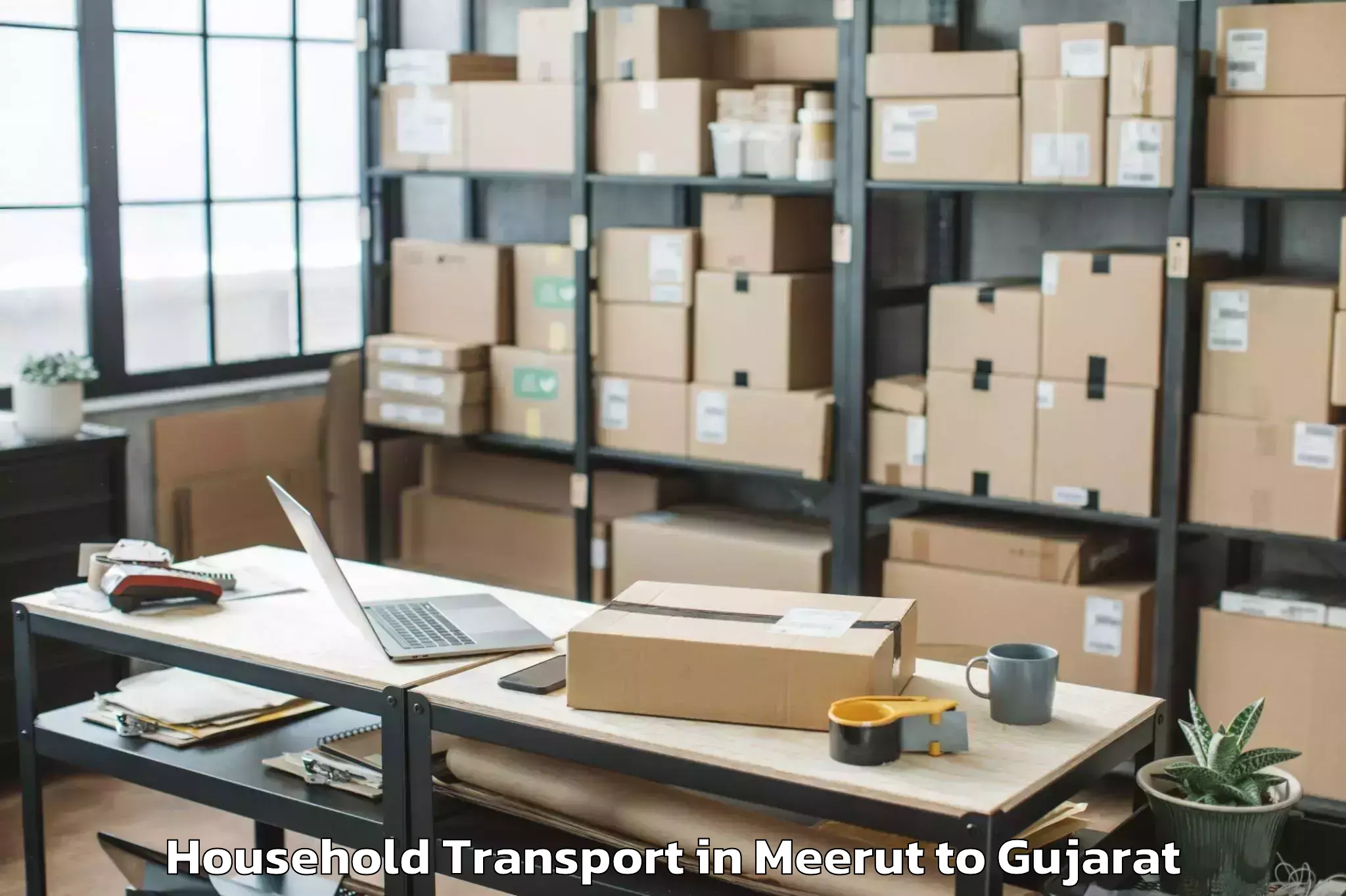 Top Meerut to Gujarat University Of Transpla Household Transport Available